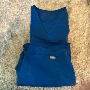 Women’s Figs royal blue scrub set